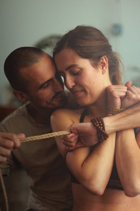 Learn how to tie a person up safely and sensually, for couples