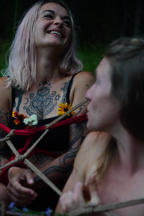 Bound to Nature:  A Women's Shibari Experience — photo 7 by GoddessPersephone