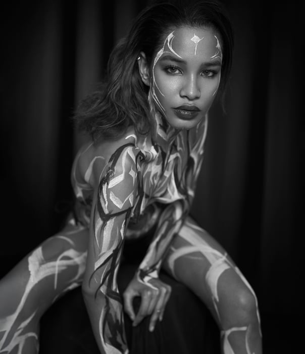 Bodypaint - Abstract Calligraphy/Black Lettering — photo 4 by Efimeros